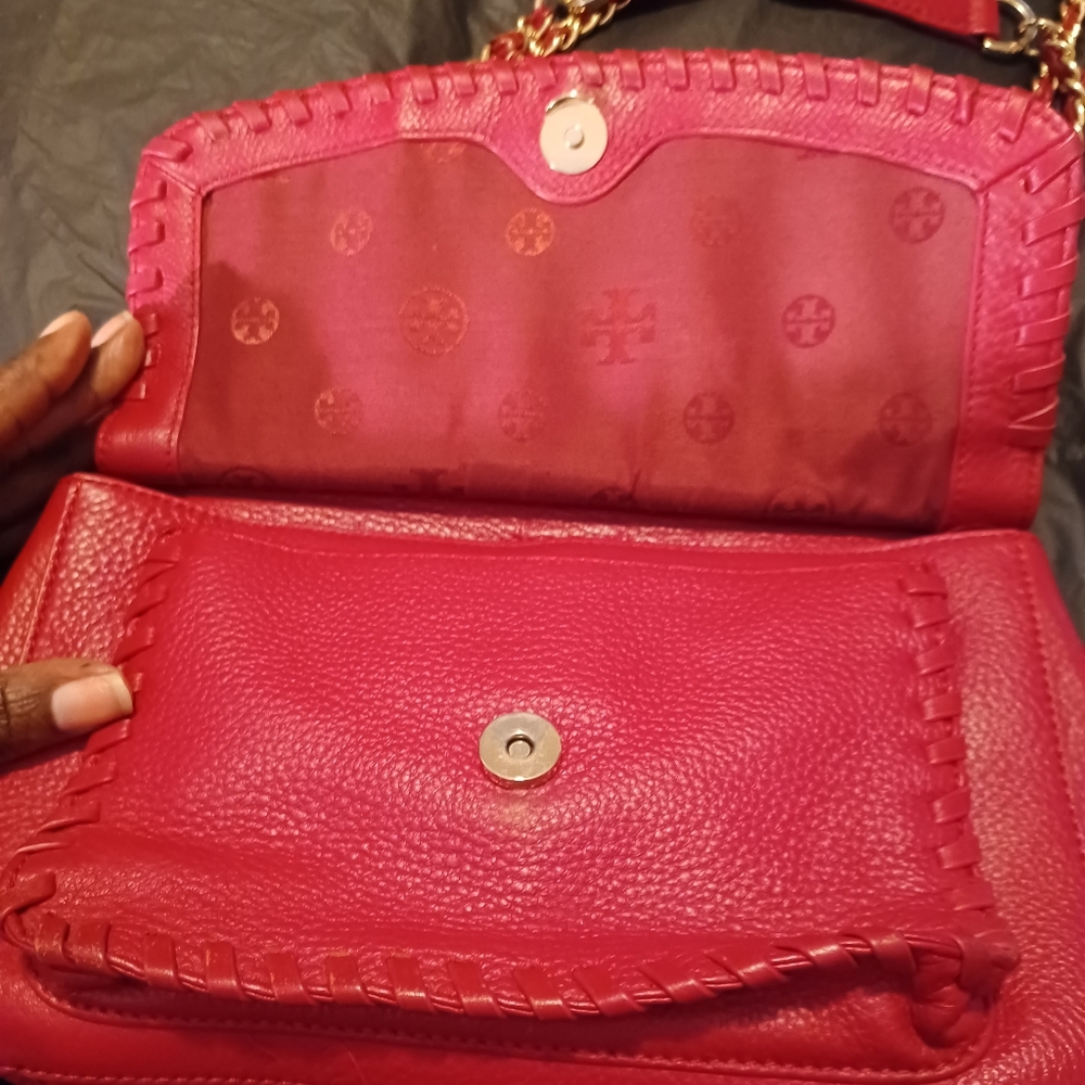 Tory Burch Cherry Red Chain Shoulder Bag/crossbody - Picture 3 of 8